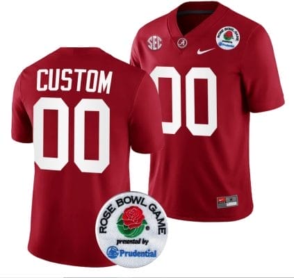 Custom Alabama Crimson Tide Jersey Name and Number Rose Bowl Game 2024 Patch College Football Playoff Crimson
