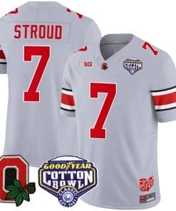 CJ Stroud Jersey #7 Ohio State Buckeyes Good Year Cotton Bowl Patch Football Gray