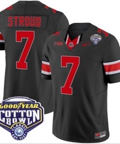 CJ Stroud Jersey #7 Ohio State Buckeyes Cotton Bowl Patch Vapor Football Black