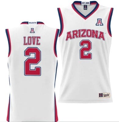 Caleb Love Jersey #2 Arizona Wildcats NIL College Basketball Lightweight White 8 Caleb Love Jersey #2 Arizona Wildcats NIL College Basketball Lightweight White