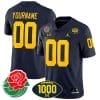 Custom Michigan Wolverines Jersey Name and Number 1000 Wins & Rose Bowl Patch Special Navy 5 Custom Michigan Wolverines Jersey Name and Number 1000 Wins & Rose Bowl Patch Special Navy