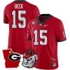 Carson Beck Jersey #15 Georgia Bulldogs Georgia State Map College Football Stitched Red