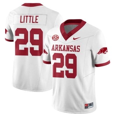 Cam Little Jersey #29 Arkansas Razorback Football All Stitched White