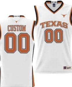 Custom Texas Longhorns Jersey Name and Number NIL College Basketball Lightweight White