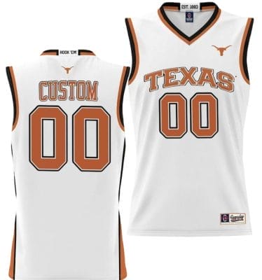 Custom Texas Longhorns Jersey Name and Number NIL College Basketball Lightweight White