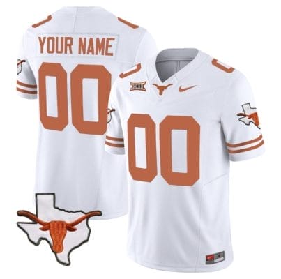 Custom Texas Longhorn Jersey Name and Number Vapor Limited College Football Stitched White
