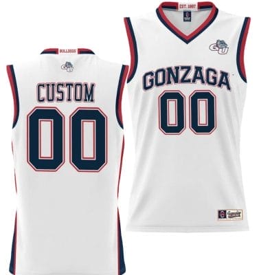Custom Gonzaga Bulldogs Jersey Name and Number NIL College Basketball White 8 Custom Gonzaga Bulldogs Jersey Name and Number NIL College Basketball White