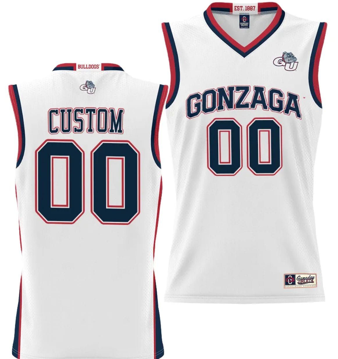 Custom Gonzaga Bulldogs Jersey Name and Number NIL College Basketball White 1 Custom Gonzaga Bulldogs Jersey Name and Number NIL College Basketball White