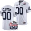 Custom Penn State Jersey Name and Number Peach Bowl Patch 2024 College Football White