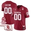Custom Oklahoma Sooners Jersey Name and Number 25th Anniversary Patch Football Red 4 Custom Oklahoma Sooners Jersey Name and Number 25th Anniversary Patch Football Red