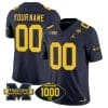Custom Michigan Wolverines Jersey Name and Number 1000 Wins Patch Vapor Limited Football Navy