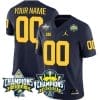 Custom Michigan Wolverines Jersey Name and Number 2023 Big Ten Back to Back Champions Patch Navy