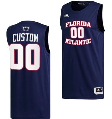 Custom FAU Owls Jersey Name and Number College Basketball Replica Navy