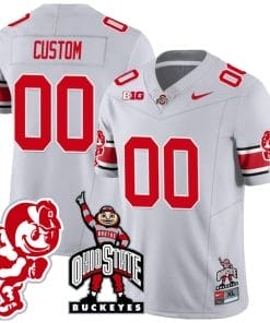 Custom Ohio State Jersey Name and Number Football Stitched Brutus Buckeye Patch Style 2 Gray