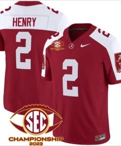 Derrick Henry Jersey #2 Alabama Crimson SEC Championship 2023 Patch Vapor Limited Football Crimson Alternate