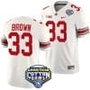 Devin Brown Jersey #33 Ohio State Buckeyes Cotton Bowl Patch 2023 Football White 4 Devin Brown Jersey #33 Ohio State Buckeyes Cotton Bowl Patch 2023 Football White