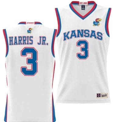 Dajuan Harris Jr Jersey #3 Kansas Jayhawks NIL College Basketball Lightweight White