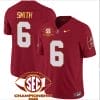 DeVonta Smith Jersey #6 Alabama Crimson SEC Championship 2023 Patch Vapor Gold Football Crimson 4 DeVonta Smith Jersey #6 Alabama Crimson SEC Championship 2023 Patch Vapor Gold Football Crimson