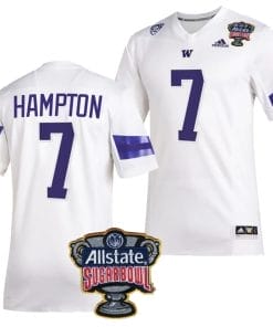 Dominique Hampton Jersey #7 Washington Huskies Allstate Sugar Bowl Patch 2024 College Football White