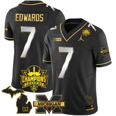 Donovan Edwards Jersey #7 Michigan Wolverines 2023 Big Ten Champions Patch Stitched Black Limited 8 Donovan Edwards Jersey #7 Michigan Wolverines 2023 Big Ten Champions Patch Stitched Black Limited
