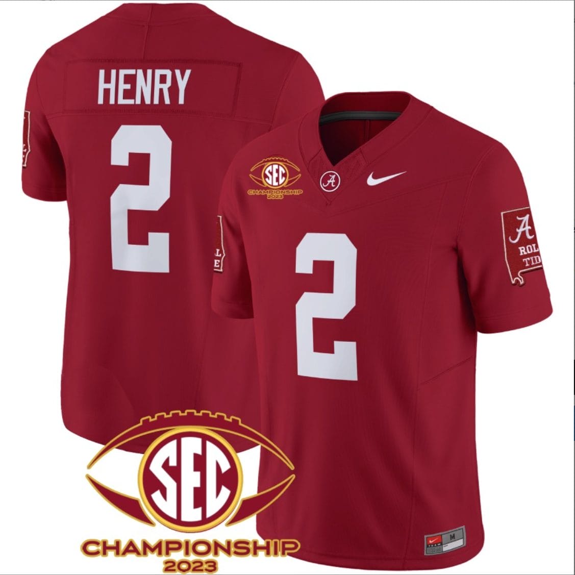 Derrick Henry Jersey #2 Alabama Crimson SEC Championship 2023 Patch Vapor Limited Football Crimson 1 Derrick Henry Jersey #2 Alabama Crimson SEC Championship 2023 Patch Vapor Limited Football Crimson