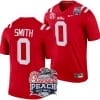 Deion Smith Jersey #0 Ole Miss Rebels Peach Bowl Patch 2024 College Football Red