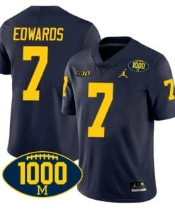 Donovan Edwards Jersey #7 Michigan Wolverines 1000 Wins Patch College Football Navy
