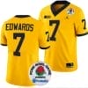 Donovan Edwards Jersey #7 Michigan Wolverines Rose Bowl Game 2024 Patch College Football Playoff Maize