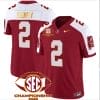 Derrick Henry Jersey #2 Alabama Crimson SEC Championship 2023 Patch Vapor Gold Football Crimson Alternate