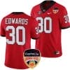 Daijun Edwards Jersey #30 Georgia Bulldogs Orange Bowl Patch 2023 College Football Red 4 Daijun Edwards Jersey #30 Georgia Bulldogs Orange Bowl Patch 2023 College Football Red