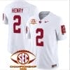 Derrick Henry Jersey #2 Alabama Crimson SEC Championship 2023 Patch Vapor Limited Football White 4 Derrick Henry Jersey #2 Alabama Crimson SEC Championship 2023 Patch Vapor Limited Football White
