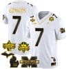 Donovan Edwards Jersey #7 Michigan Wolverines 2023 Big Ten Back to Back Champions Patch Stitched White Gold 4 Donovan Edwards Jersey #7 Michigan Wolverines 2023 Big Ten Back to Back Champions Patch Stitched White Gold