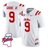DeShawn Gaddie Jr Jersey #9 Ole Miss Rebels Football Ole Map All Stitched White 5 DeShawn Gaddie Jr Jersey #9 Ole Miss Rebels Football Ole Map All Stitched White