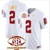 Derrick Henry Jersey #2 Alabama Crimson SEC Championship 2023 Patch Vapor Gold Football White
