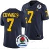Donovan Edwards Jersey #7 Michigan Wolverines Rose Bowl 2024 Patch College Football Playoff Navy 4 Donovan Edwards Jersey #7 Michigan Wolverines Rose Bowl 2024 Patch College Football Playoff Navy