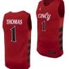 Day Day Thomas Jersey #1 Cincinnati Bearcats College Basketball Replica 2023-24 Red