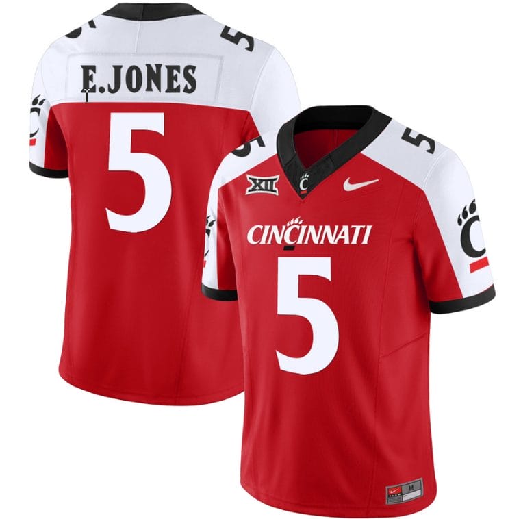 Emory Jones Jersey #5 Cincinnati Bearcats Vapor Limited College Football All Stitched Red Alternate 1 Emory Jones Jersey #5 Cincinnati Bearcats Vapor Limited College Football All Stitched Red Alternate