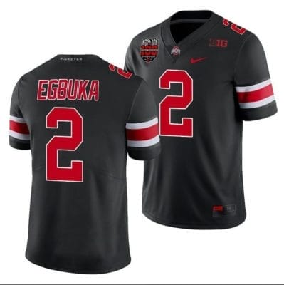 Emeka Egbuka Jersey #2 Ohio State Buckeyes Ohio Stadium Patch College Football Black