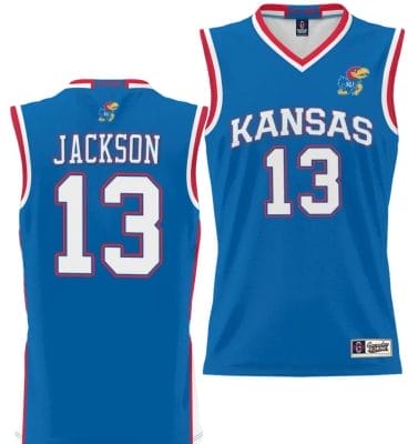 Elmarko Jackson Jersey #13 Kansas Jayhawks NIL College Basketball Lightweight Royal