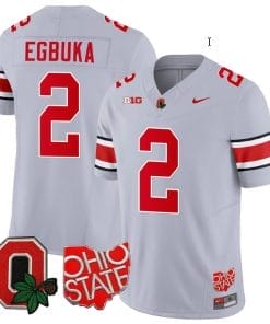 Emeka Egbuka Jersey #2 Ohio State Buckeyes College Football Stitched Logo Patch Gray