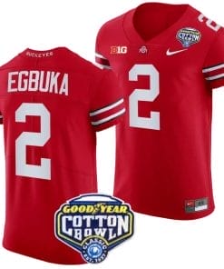 Emeka Egbuka Jersey #2 Ohio State Buckeyes Cotton Bowl Patch 2023 Football Scarlet
