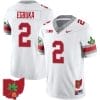 Emeka Egbuka Jersey #2 Ohio State Buckeyes Football Stitched Ohio Map Patch White Style 2