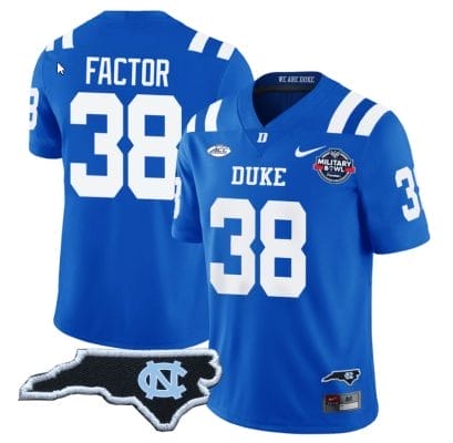 Factor Jersey #38 Duke Blue Devils Football Limited Royal NC State 8 Factor Jersey #38 Duke Blue Devils Football Limited Royal NC State