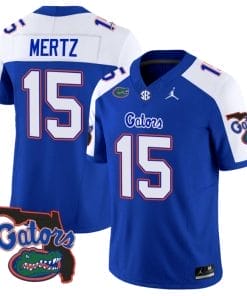 Graham MertzJersey #15 Florida Gators Vapor Limited Florida Map College Football Royal Alternate