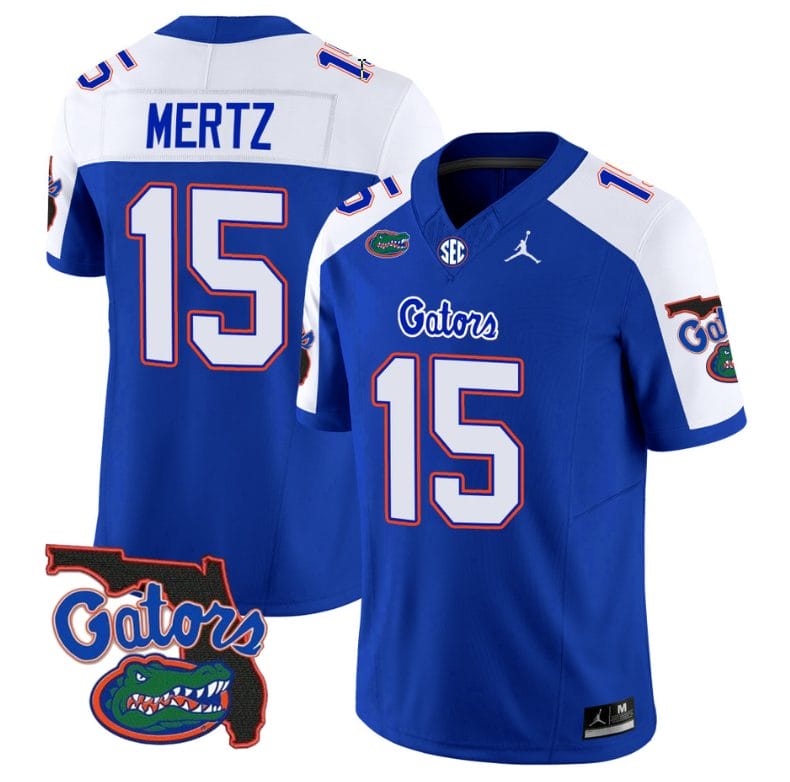 Graham MertzJersey #15 Florida Gators Vapor Limited Florida Map College Football Royal Alternate 1 Graham MertzJersey #15 Florida Gators Vapor Limited Florida Map College Football Royal Alternate