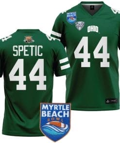 Gianni Spetic Jersey #44 Ohio Bobcats 2023 Myrtle Beach Bowl Patch College Football Green