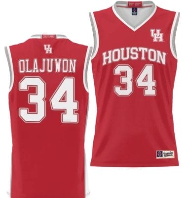 Hakeem Olajuwon Jersey #34 Houston Cougars NIL College Basketball Lightweight Red