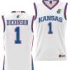 Hunter Dickinson Jersey #1 Kansas Jayhawks NIL College Basketball Lightweight White 4 Hunter Dickinson Jersey #1 Kansas Jayhawks NIL College Basketball Lightweight White