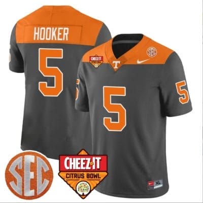 Hendon Hooker Jersey #5 Tennessee Volunteers Football Cheez It Citrus Bowl Patch Gray