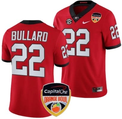 Javon Bullard Jersey #22 Georgia Bulldogs Orange Bowl Patch 2023 College Football Red